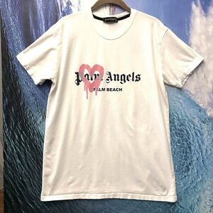 Palm Angels Women's XXL Sprayed Heart T-Shirt Love Angels Palm Beach